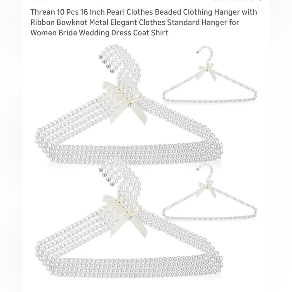 Elegant Pearl Beaded Hanger with Bow